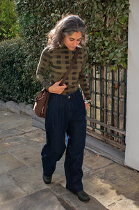 FRNCH Delphes Dark Pleated Denim Jeans