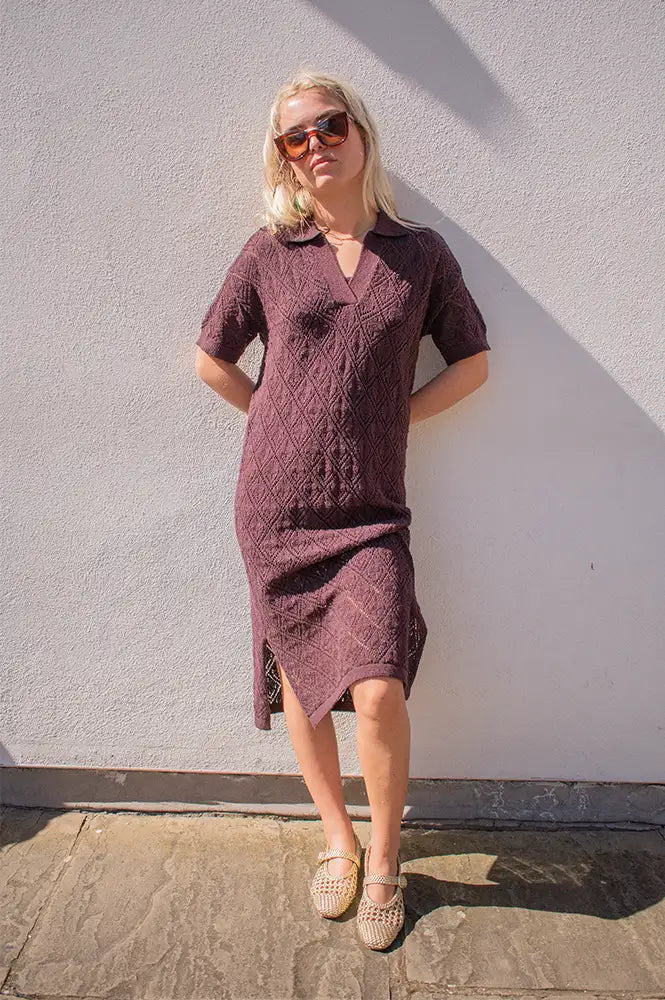 Fransa Jessica Chocolate Plum Dress - The Mercantile London