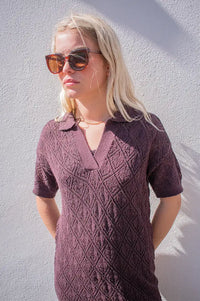 Fransa Jessica Chocolate Plum Dress - The Mercantile London