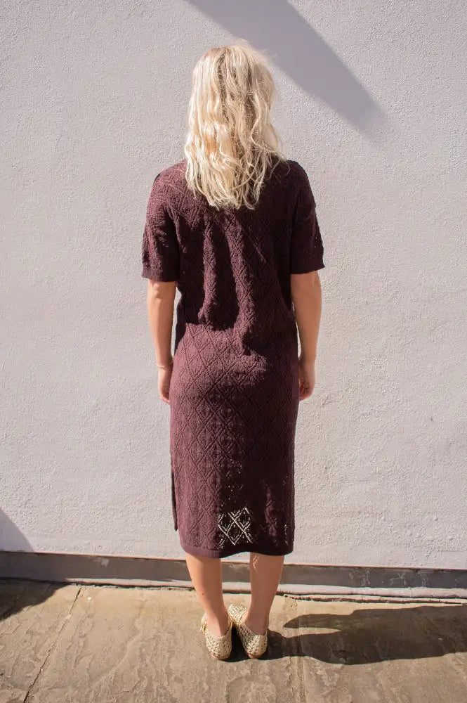 Fransa Jessica Chocolate Plum Dress - The Mercantile London