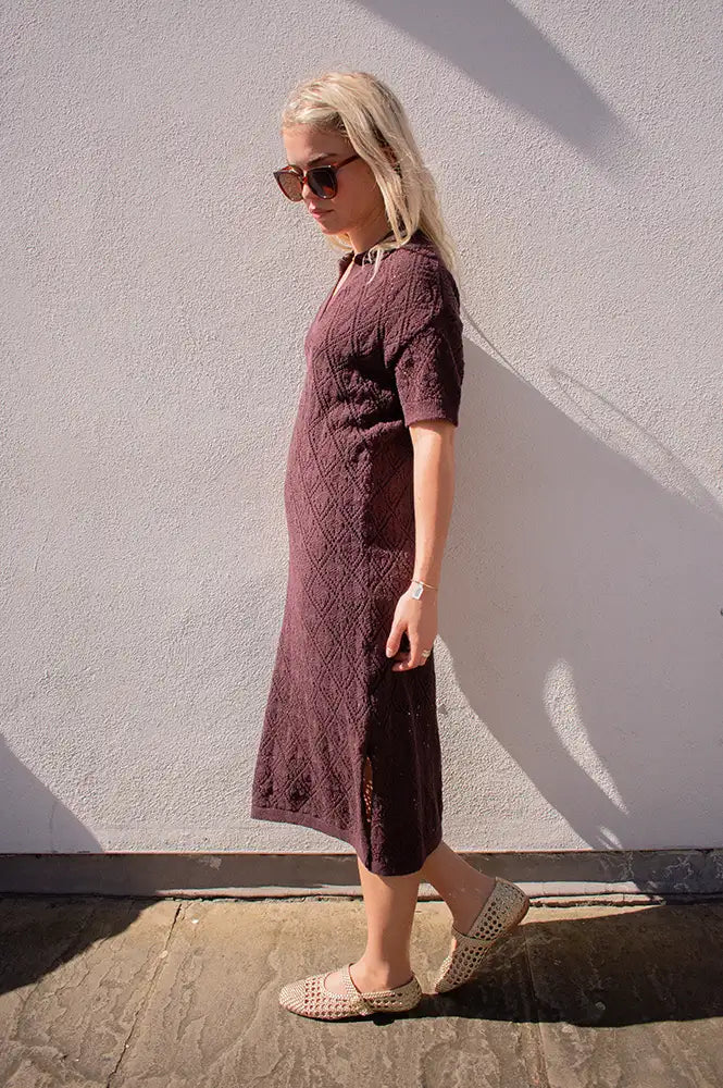 Fransa Jessica Chocolate Plum Dress - The Mercantile London