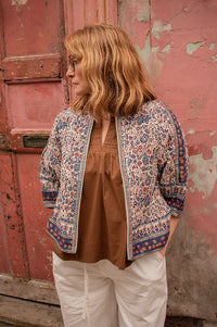 M.A.B.E Cass Indigo & Rust Print Jacket - The Mercantile London