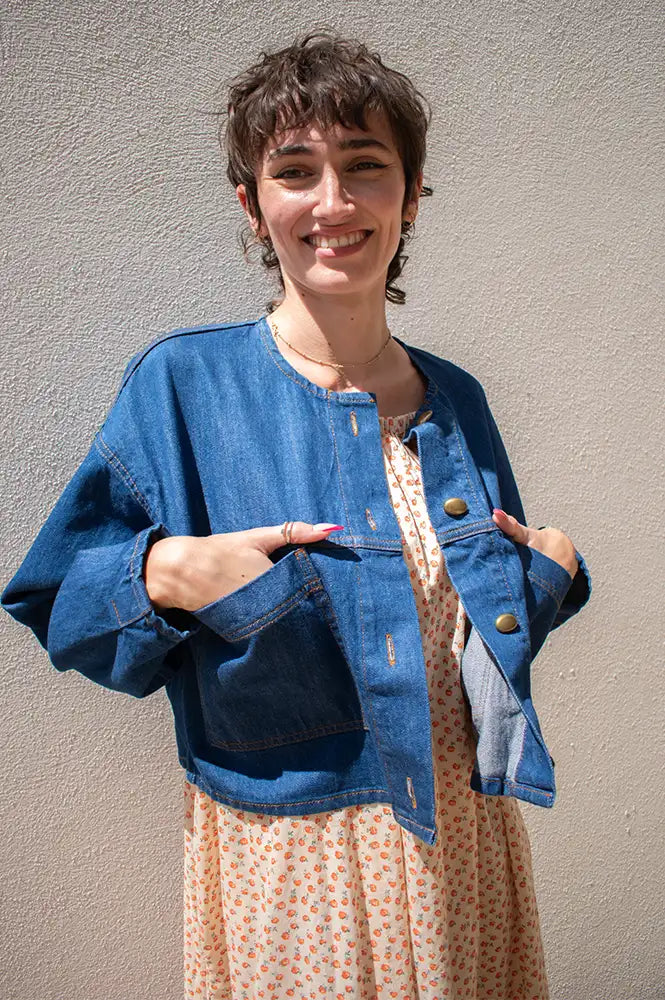 Sessùn Almodiva Seventy Blue Short Denim Jacket