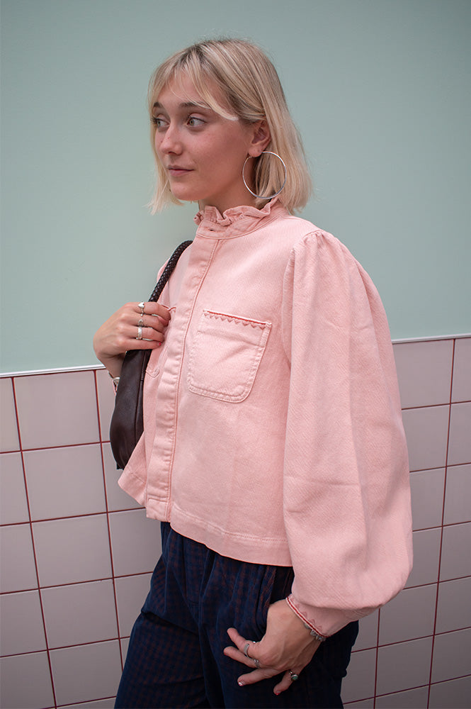 Seventy + Mochi Ziggy Peony Pink Cropped Jacket - The Mercantile London
