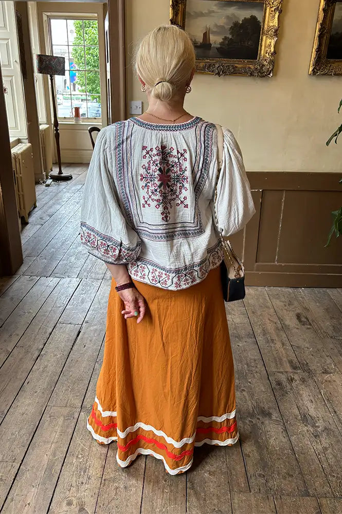 M.A.B.E Calista Ecru Embroidered Jacket