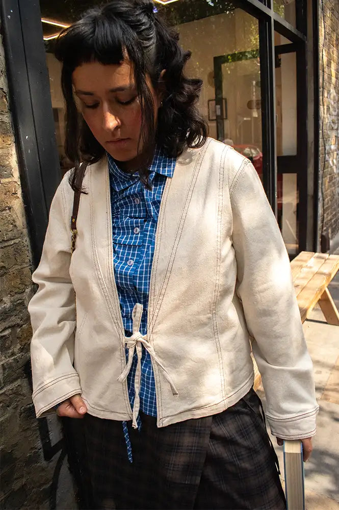 Object Rabea Birch Denim Tie Jacket