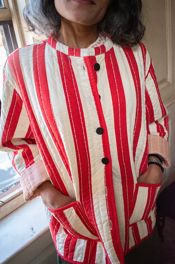 Habiba Mumu Kiss Stripe Quilted Jacket