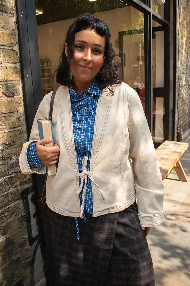 Object Rabea Birch Denim Tie Jacket