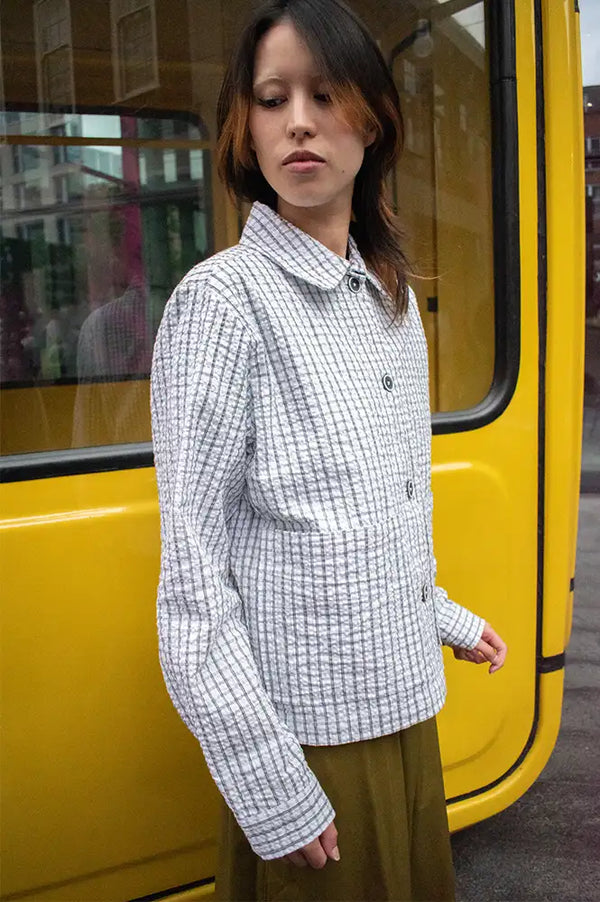 Basic Apparel Asta White Asphalt Short Jacket