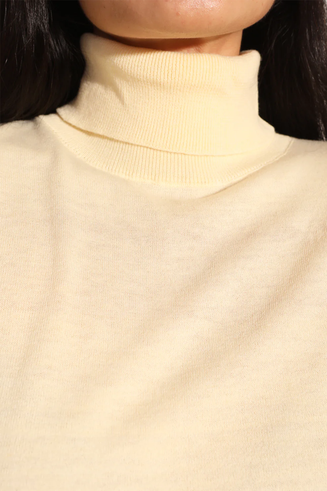 L.F. Markey Joshua Cream Knit Turtleneck - The Mercantile London