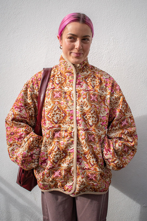 Charlie Joe Priya Gold Dolce Print Jacket - The Mercantile London