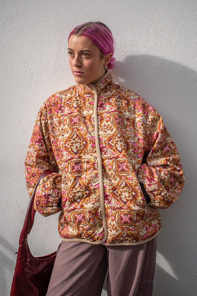 Charlie Joe Priya Gold Dolce Print Jacket - The Mercantile London