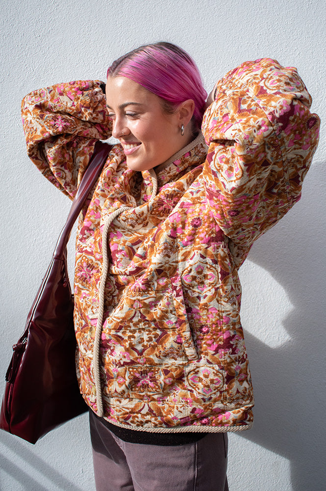 Charlie Joe Priya Gold Dolce Print Jacket - The Mercantile London