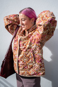 Charlie Joe Priya Gold Dolce Print Jacket - The Mercantile London