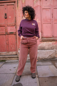 Charlie Joe Siloe Wine Stone Wash Corduroy Trousers