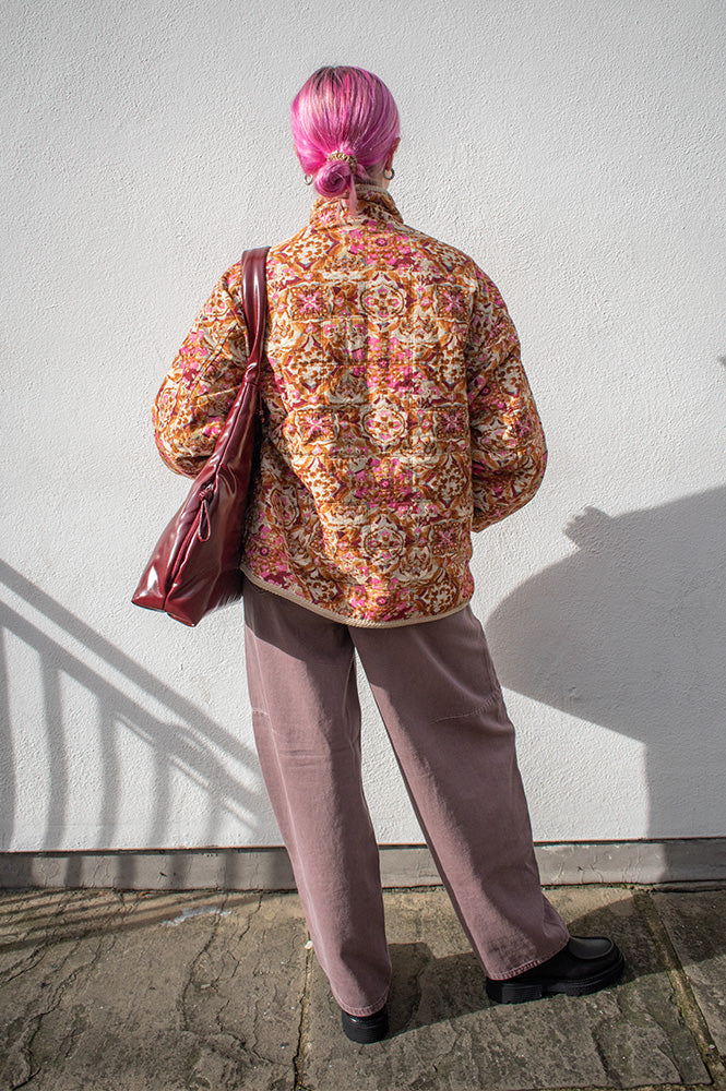 Charlie Joe Priya Gold Dolce Print Jacket - The Mercantile London