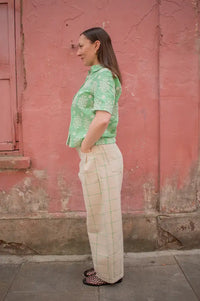 ICHI Fluna Light Grass Embroidered Shirt - The Mercantile London