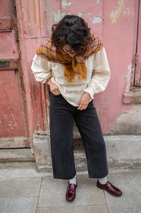 Grace & Mila Jonas Cropped Washed Balck Denim Jeans - The Mercantile London