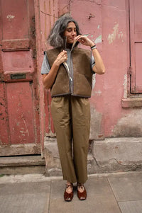 Bellerose Jonson Sheep Brown Reversible Sleeveless Jacket