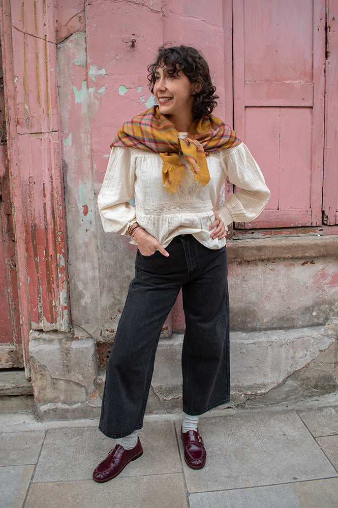 Grace & Mila Jonas Cropped Washed Balck Denim Jeans - The Mercantile London