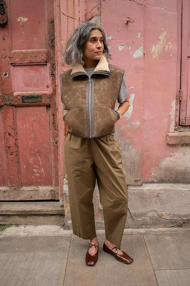 Bellerose Jonson Sheep Brown Reversible Sleeveless Jacket