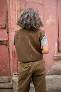 Bellerose Jonson Sheep Brown Reversible Sleeveless Jacket