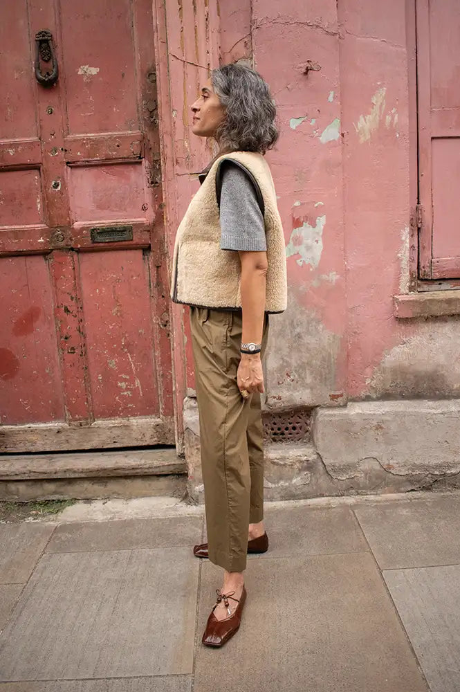Bellerose Jonson Sheep Brown Reversible Sleeveless Jacket