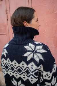 The New Society Neriana Navy Jacquard Jumper - The Mercantile London