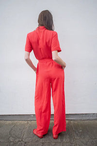 Komodo Amarie Coral Tencel Linen Jumpsuit - The Mercantile London