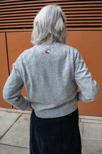 Jumper 1234 Grey Floral Embroidered Jumper