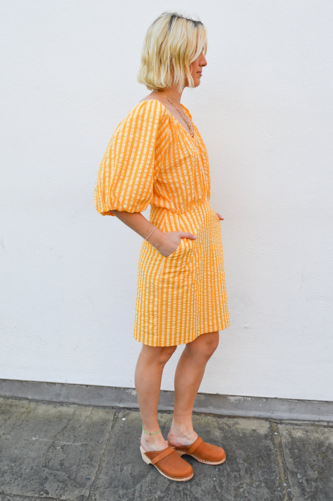 Second Female Sorbetto Golden Apricot Mini Dress - The Mercantile London