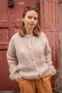 Noella Kae Oyster Mohair Cardigan - The Mercantile London