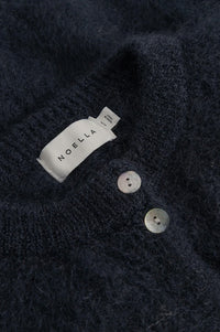 Noella Kae Navy Mohair Knit Cardigan
