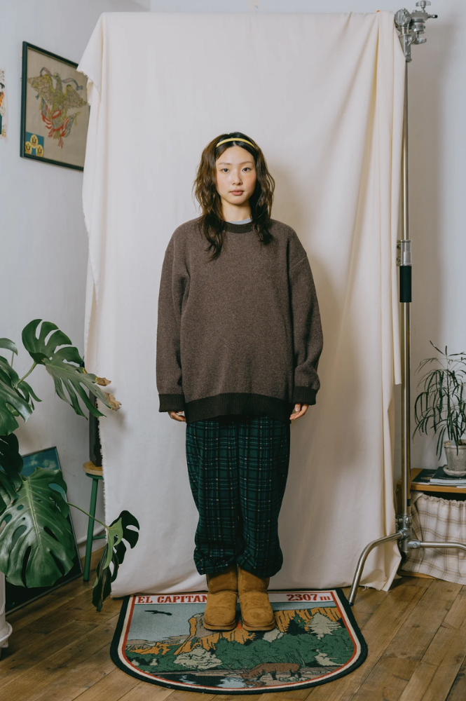 Kappy Fleece Green Check Joggers