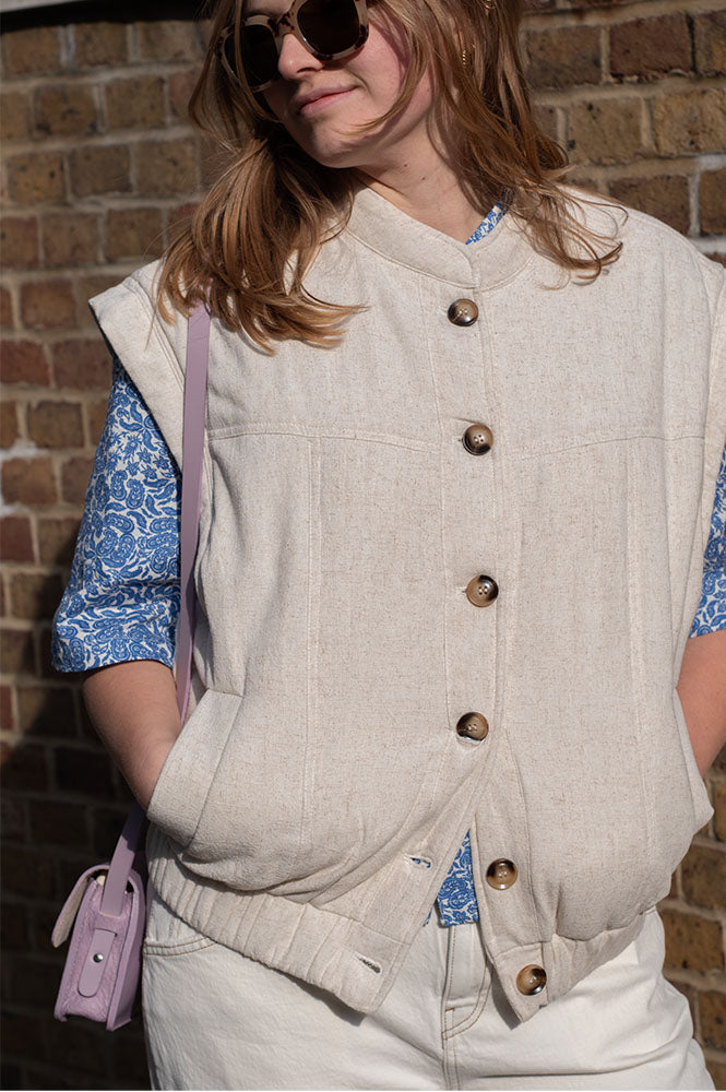 Grace & Mila Placide Beige Vest - The Mercantile London