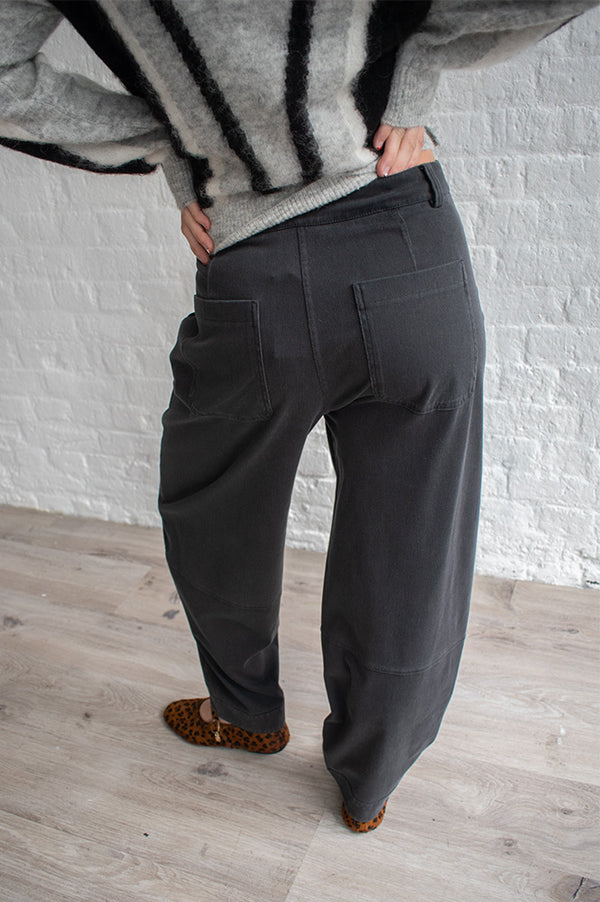 ICHI Kate Dark Grey Trousers - The Mercantile London