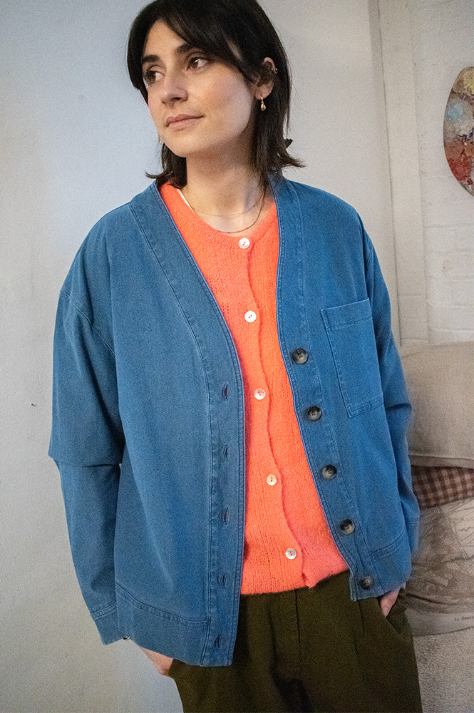 ICHI Kate Denim Medium Blue Shirt - The Mercantile London