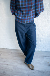 ICHI Kate Navy Denim Trousers - The Mercantile London