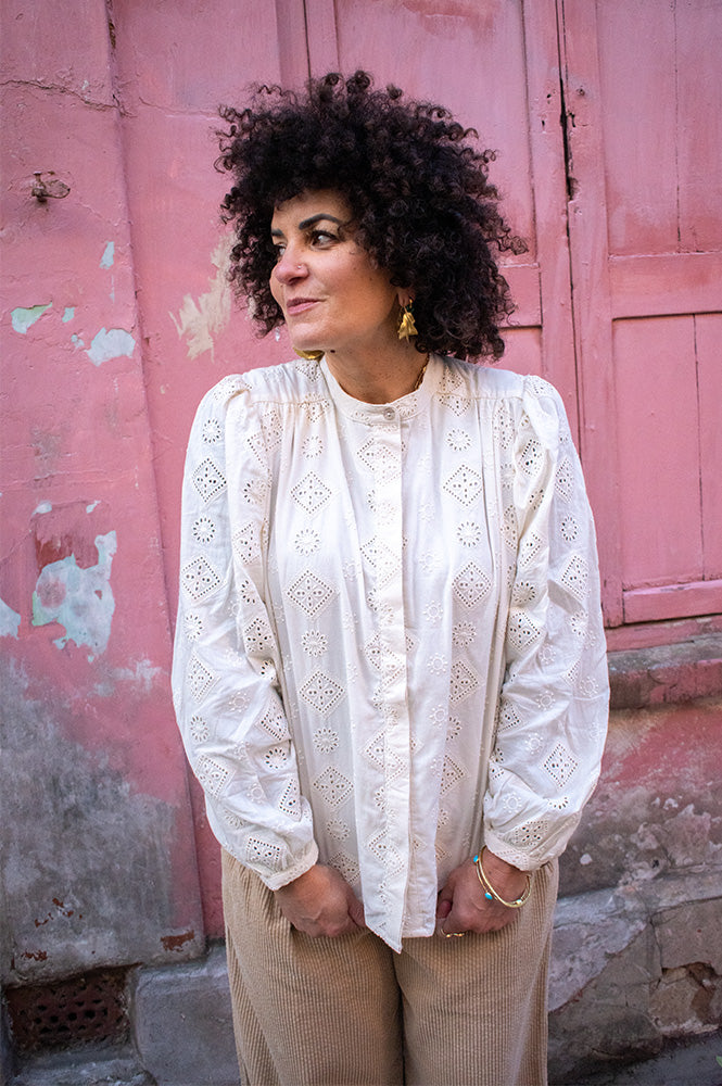 Garance Ketty Ecru Broderie Anglaise Blouse