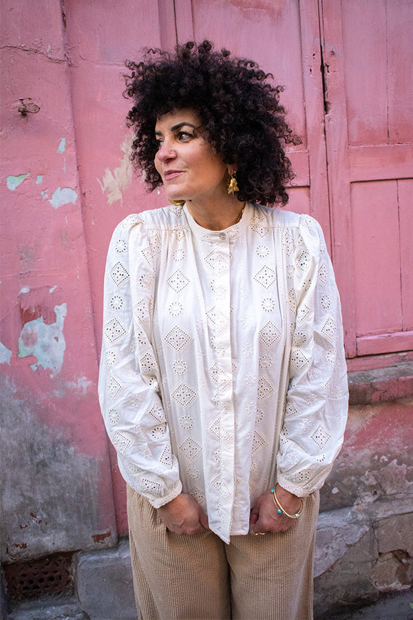Garance Ketty Ecru Broderie Anglaise Blouse