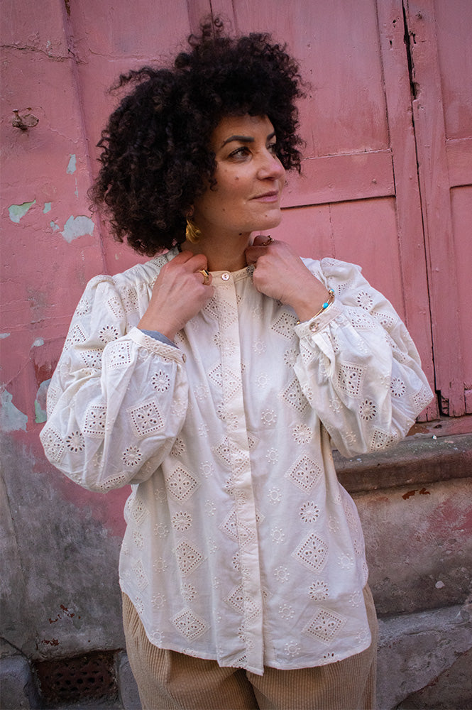 Garance Ketty Ecru Broderie Anglaise Blouse