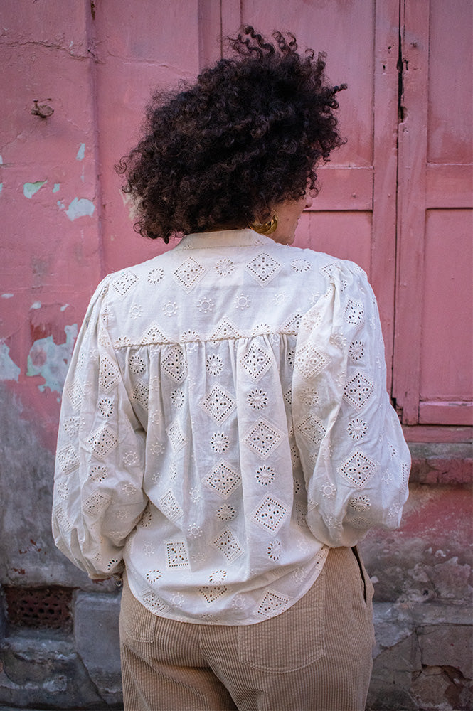 Garance Ketty Ecru Broderie Anglaise Blouse
