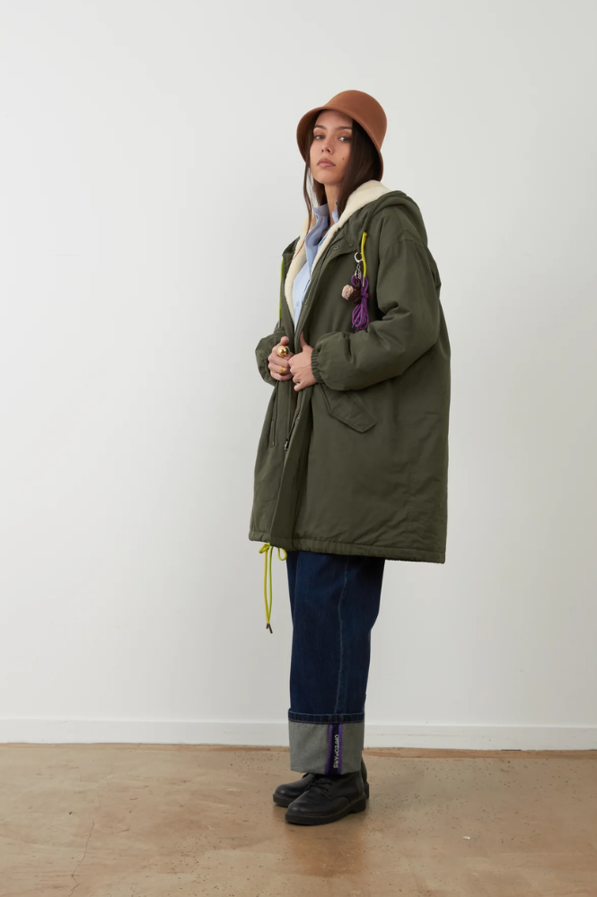 Orfeo Billy Khaki Hooded Coat
