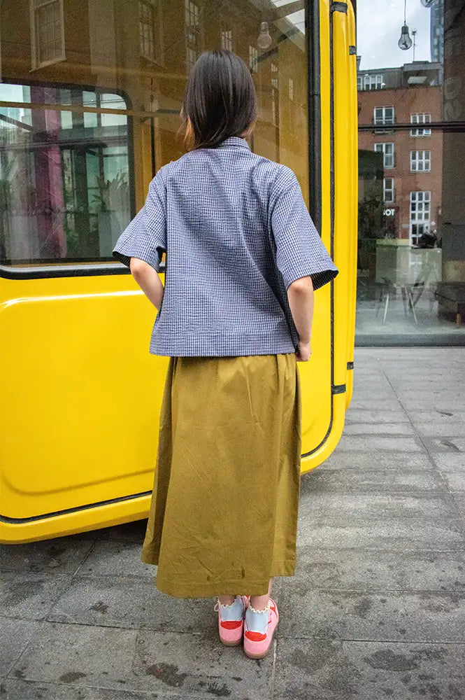 ICHI Lelaya Fir Green Midi Skirt