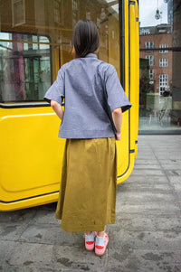 ICHI Lelaya Fir Green Midi Skirt