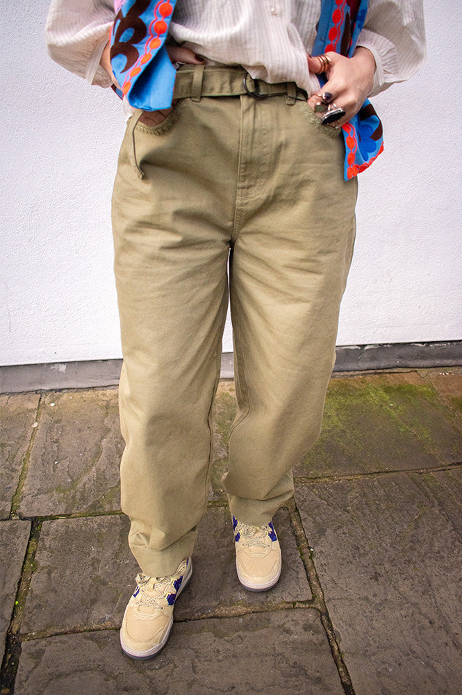 ICHI Olia Oil Green Jeans