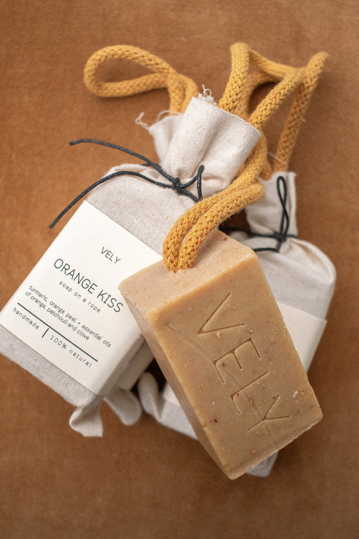 The Vely Soapery Orange Kiss Soap On A Rope