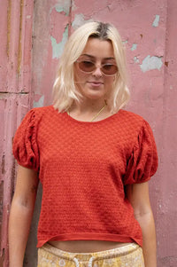 Diarte Liza Tomato Red Knitted Top