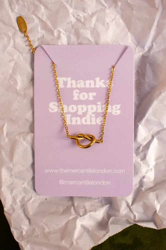 White Knot Gold Necklace - The Mercantile London