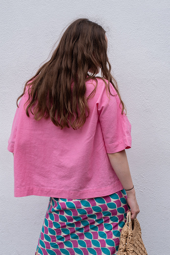 Komodo Kimono Pink Linen Shirt - The Mercantile London